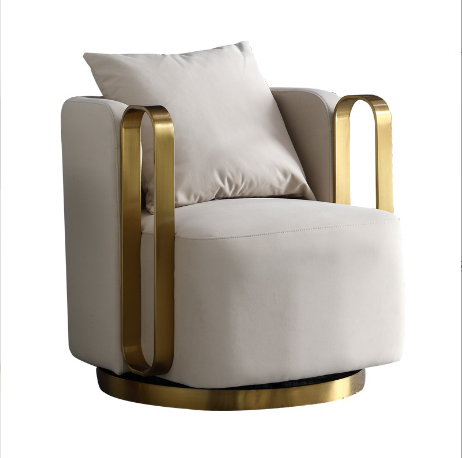 Refined Italian Metal Accent Sofa Chair Ideal for Living Spaces, Balconies, Hotel Lobbies, and Casual Gatherings