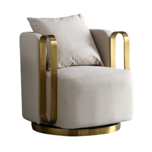 Refined Italian Metal Accent Sofa Chair Ideal for Living Spaces, Balconies, Hotel Lobbies, and Casual Gatherings