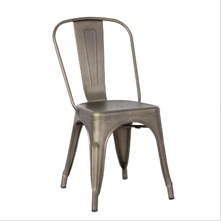 Metal Dining Chairs Set of 4 Indoor Outdoor Patio Chairs Stackable Kitchen Chairs with Back for Restaurant and Garden