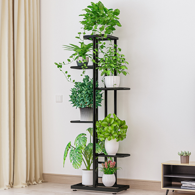 Modern iron art multi-layer flower rack indoor home balcony rack, minimalist flower pot, multi-layer hanging  green plants rack