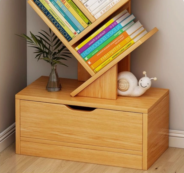 Tree Bookshelf with Drawer Bookcase, Floor Standing Book Storage Rack living room bookshelf, wall storage and storage bookshelf