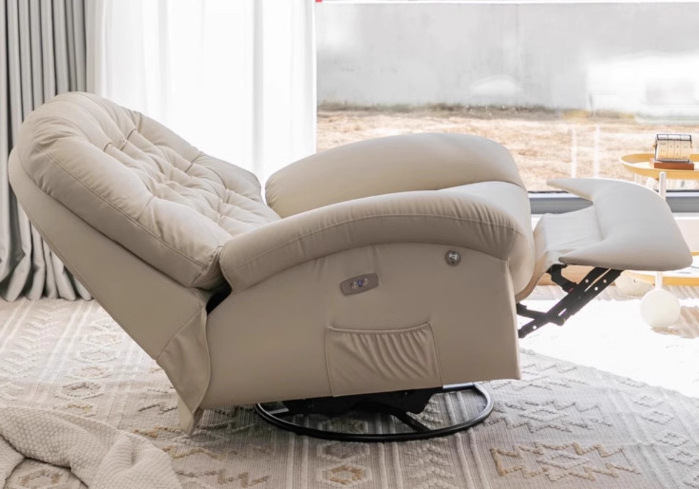 Premium First-Class Space Sofa Pod: Single Reclining Leather Electric Multi-Functional Chair for the Living Room