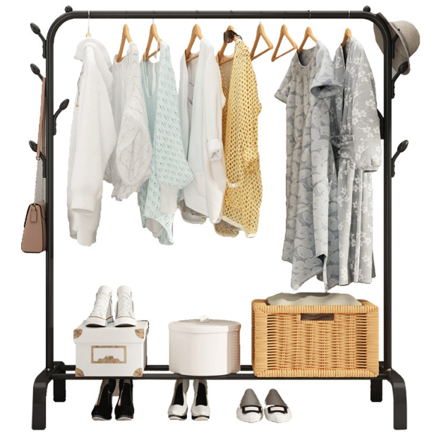 Clothes store dormitory bedroom hanging clothes rack indoor clothes rack can be moved multi-functional clothing rack