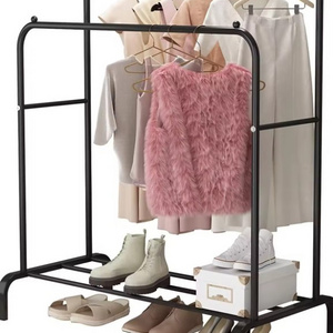 Clothes store dormitory bedroom hanging clothes rack indoor clothes rack can be moved multi-functional clothing rack