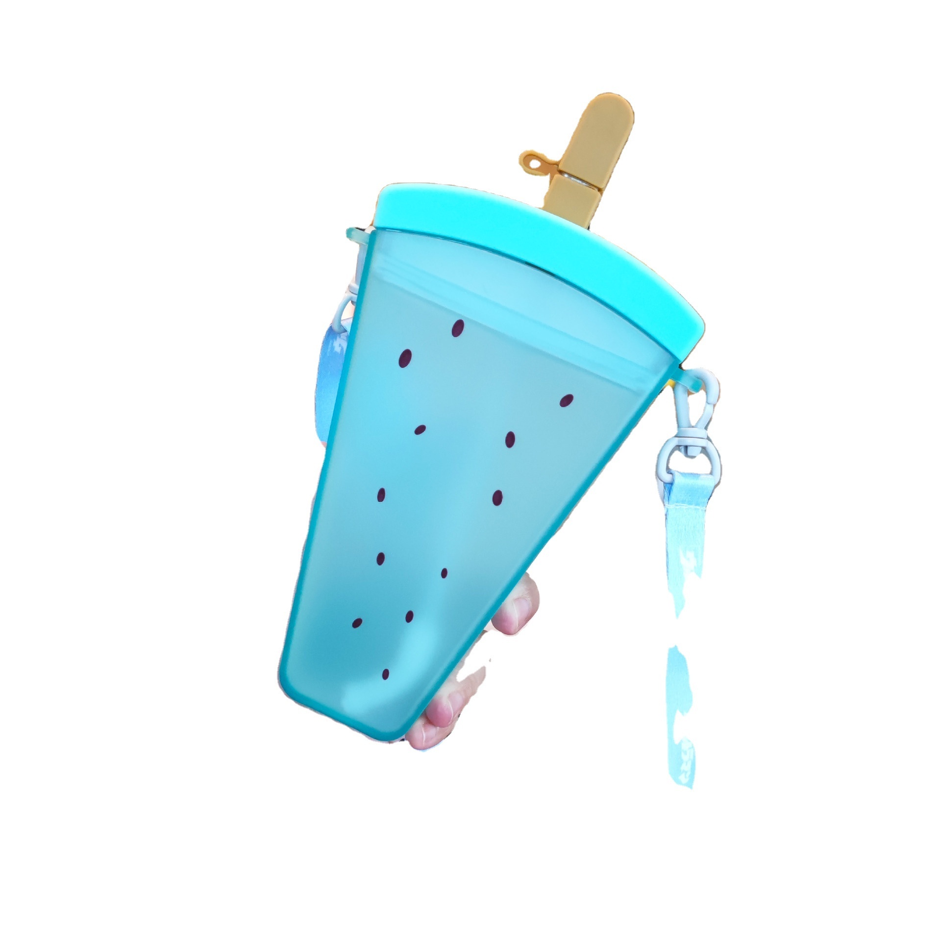 Water Bottle with Straw, Anti-Fall Portable Popsicle Shape Water Cup for Girls