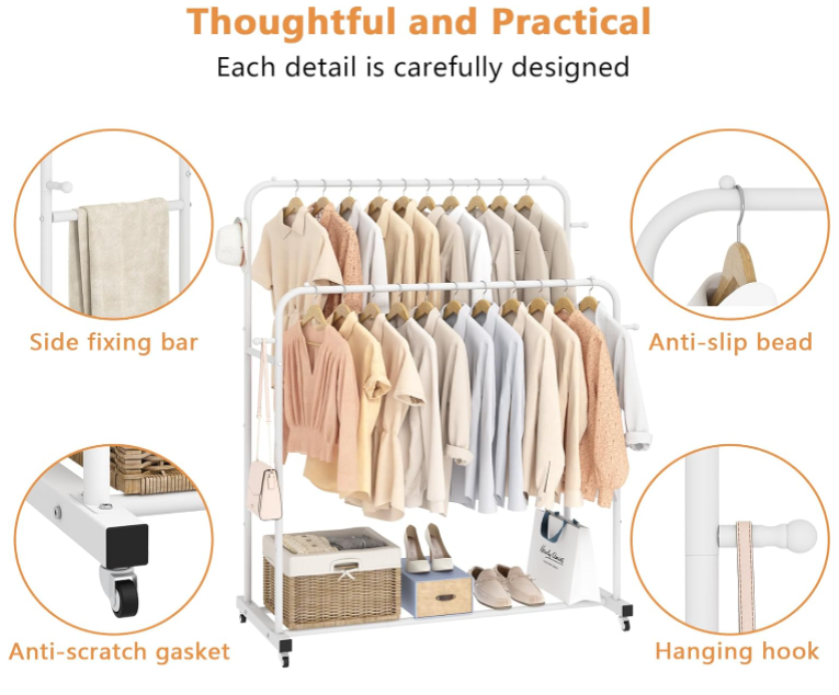 Multifunctional two-way retail clothing store display floor coat and hat rack  shoe rack Living room clothing rack