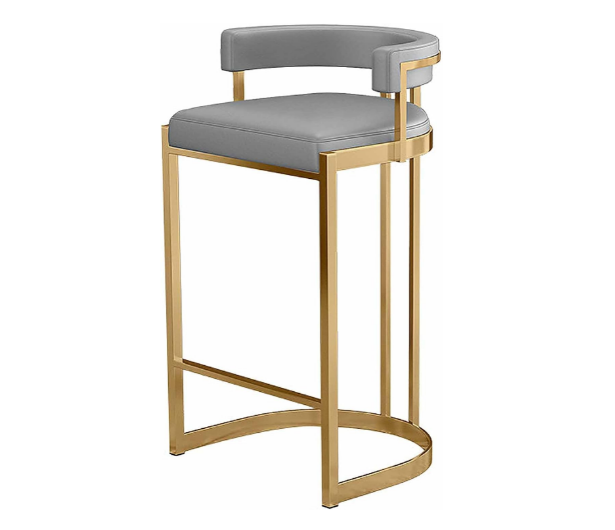 Hot sales Metal Bar Stool Breakfast High Stool with PU Leather Soft Padded Chairs with Back Rest Kitchen Island Counter Chairs