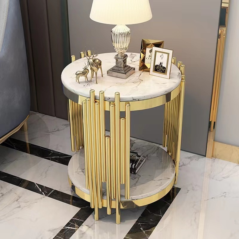 Embrace Contemporary Aesthetic with This Elegant and Well-accessorized Side Table, Showcasing the Epitome of Modern