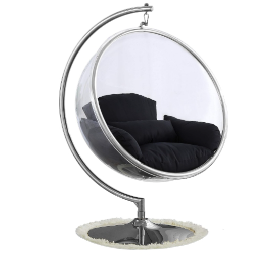 Transparent hanging chair swing landing a pvc acrylic bubble chair for living room furniture