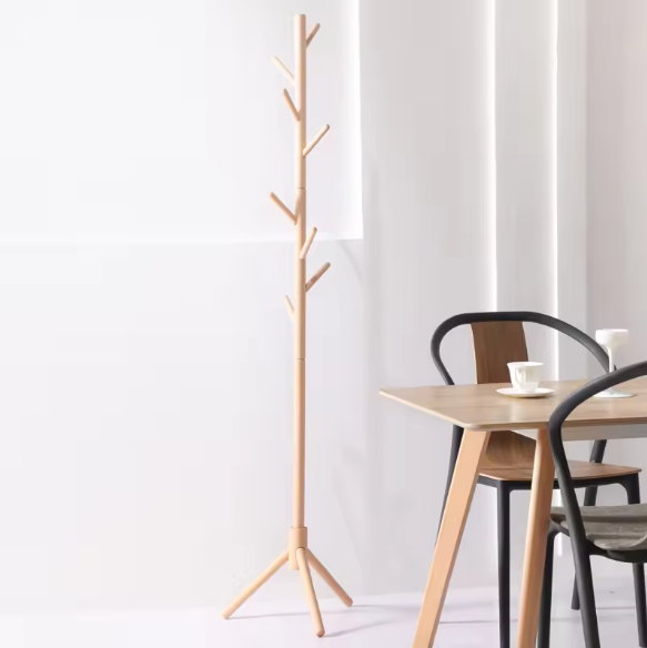 Modern Stand Hanger Wooden Coat Rack simple solid wood Clothes and hats rack high-end and special grade beech wood hanging rack