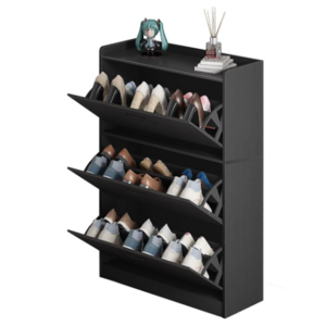 18 Pair Shoe Storage Cabinet with 3 Flip Drawers, Hidden Shoe Rack Organizer for Entryway, Tall Shoe Rack Shelf