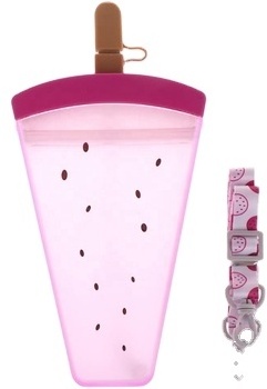 Water Bottle with Straw, Anti-Fall Portable Popsicle Shape Water Cup for Girls