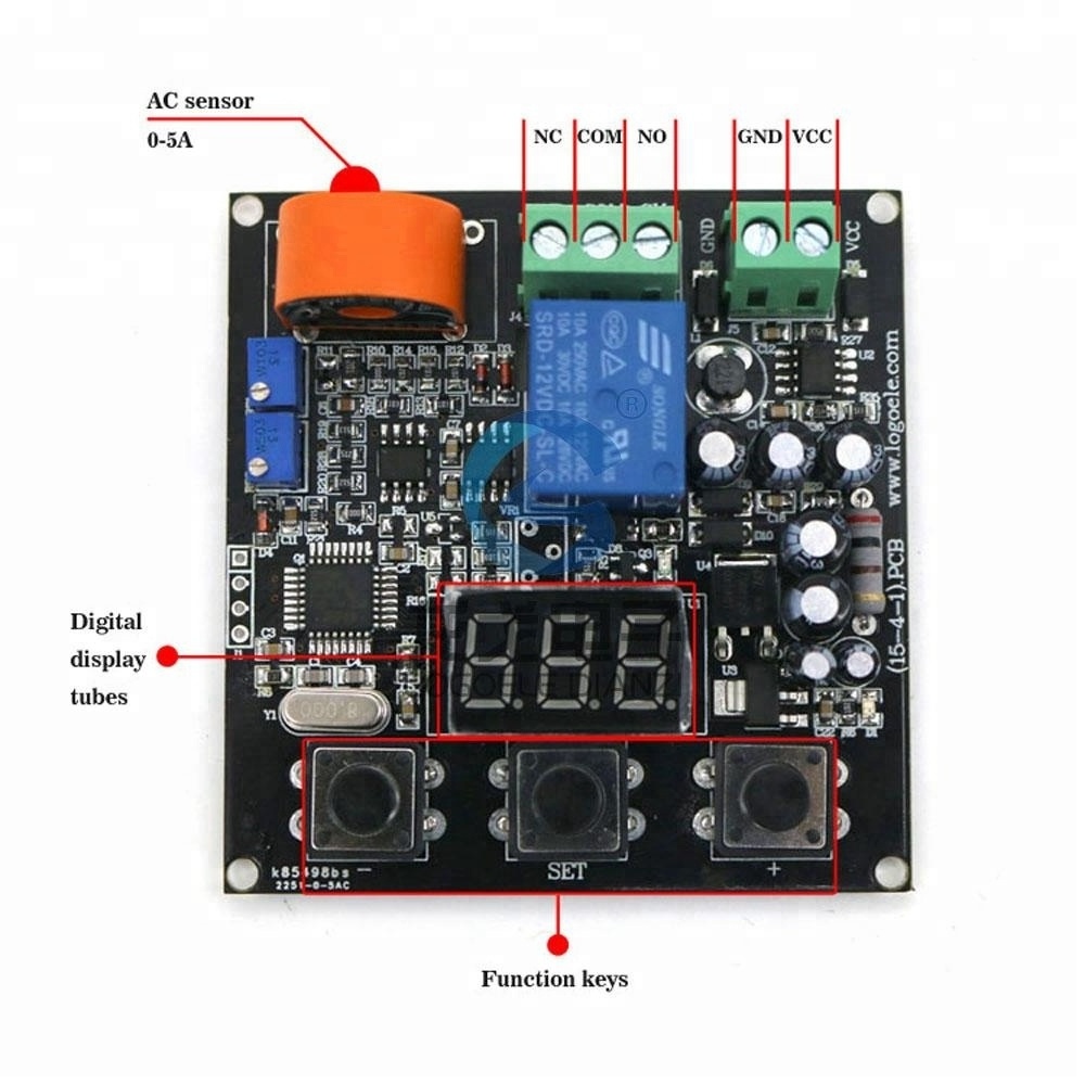 5A 10A 20A 50A Detection Range LED Display AC Time Delay Motion Switch Current Sensor Module