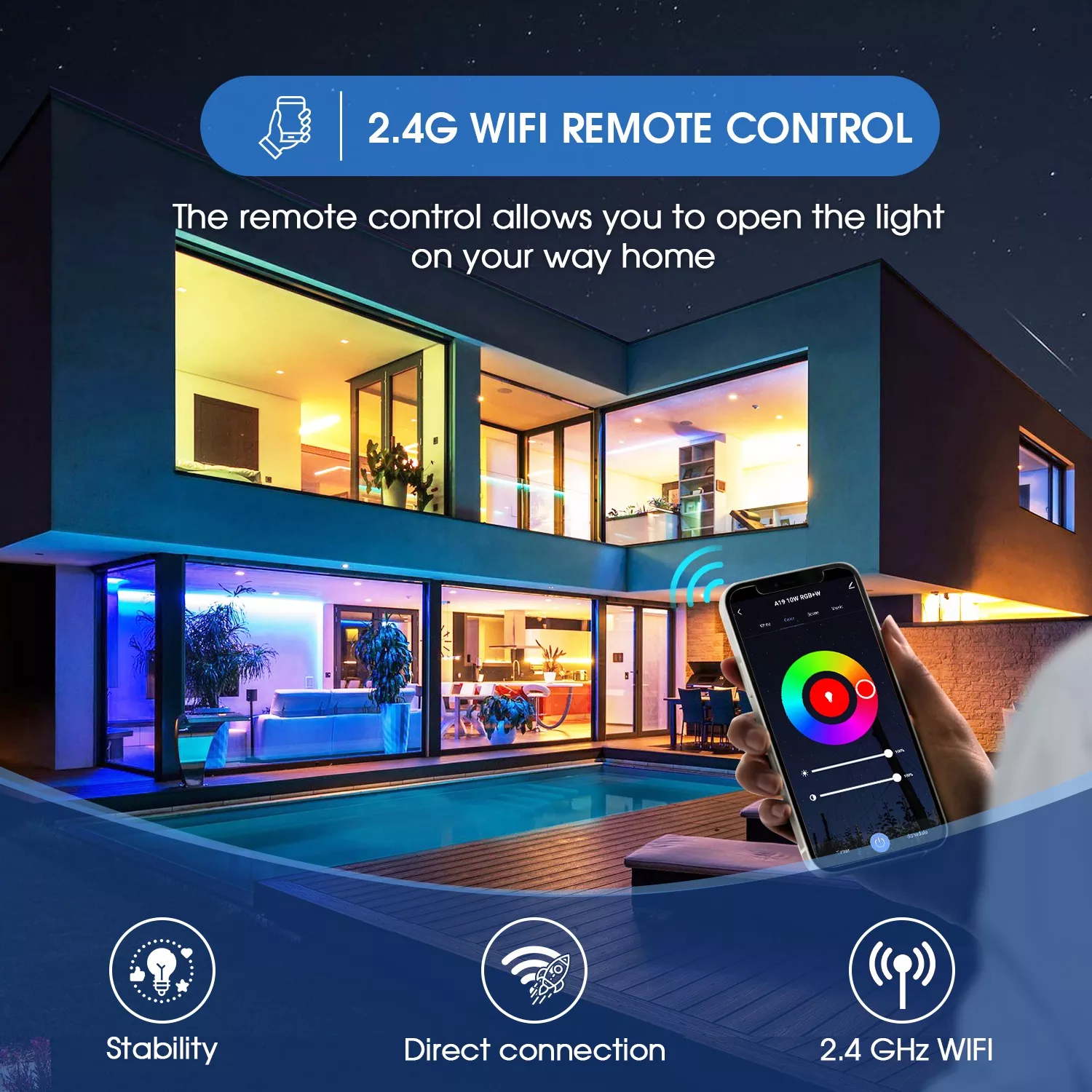 Smart life Siri Alexa mobile phone WiFi remote control A19 9W 2700K 6000K RGB color changing smart LED light bulb