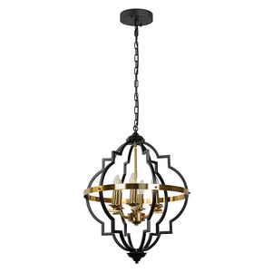 LOHAS Black Gold 6-Light E12 Luxury Chandeliers Adjustable Height Led Pendant Light For Dining Room Bedroom Hallway