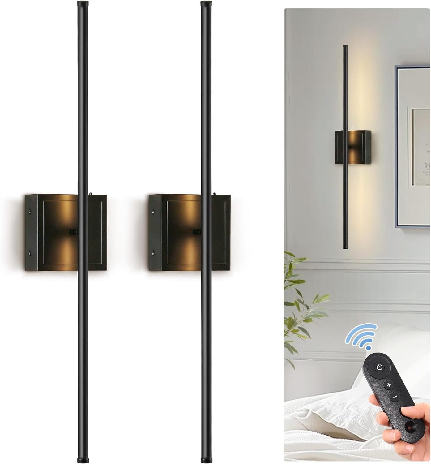 LOHAS Battery Operated Wall Sconces 6000mAh Rechargeable Wall Sconce Lamps with Remote/Touch Control