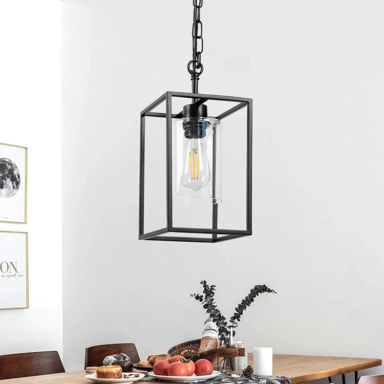 LOHAS E26 Rustic Farmhouse Hanging Kitchen Pendant Light Industrial Style Iron Pendant Light For Restaurant Dining Room