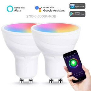 GU10 WiFi Smart home light Bulb rgb color changing dimmable smart light bulb with smart life tuya alexa google voice control