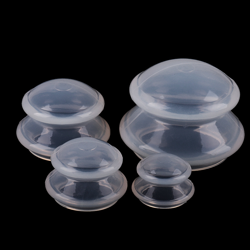 Hot Sell High Transparent 4pcs Chinese Anti-Cellulite Silicone Vacuum Suction Cupping Therapy Sets