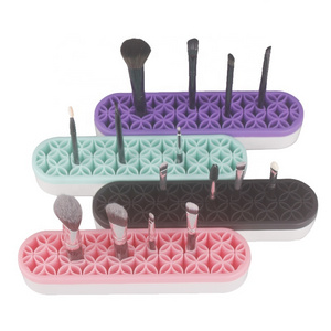 Beauty Gadgets Cosmetics Make Up Organizer Case Box Silicone Holes Makeup Brushes Holder Pen Toothbrush Storage Base