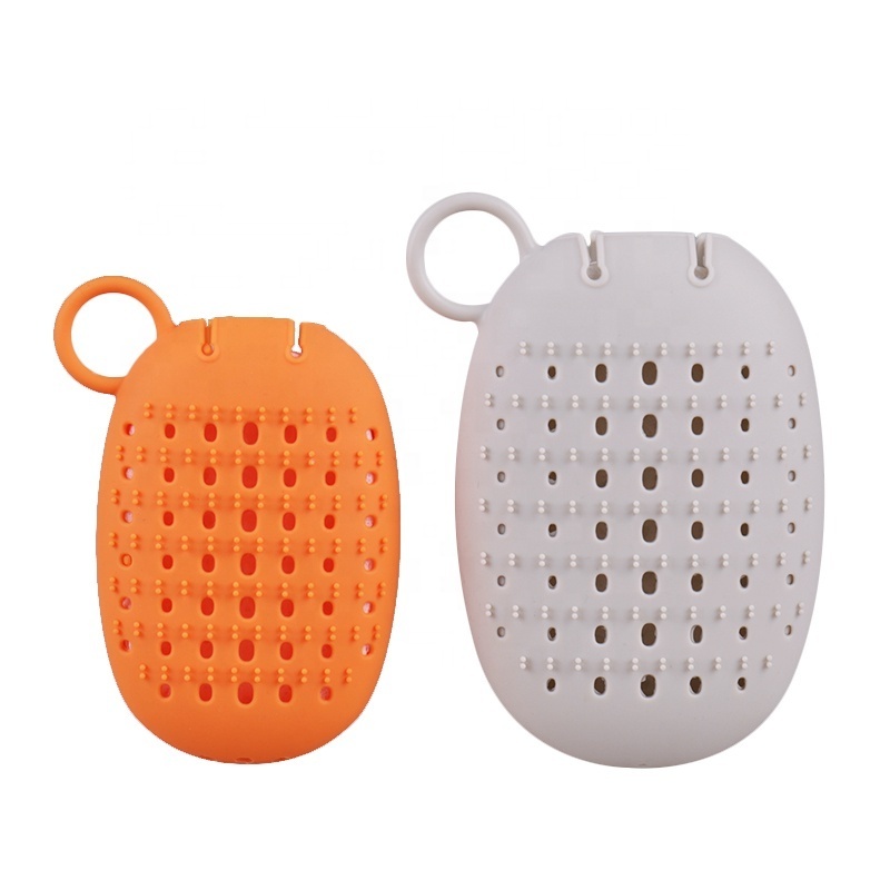 Soft Silicone Bath Body Brush With Soap Dispenser Sponge Shower Holder Bathroom Massager Scrubber