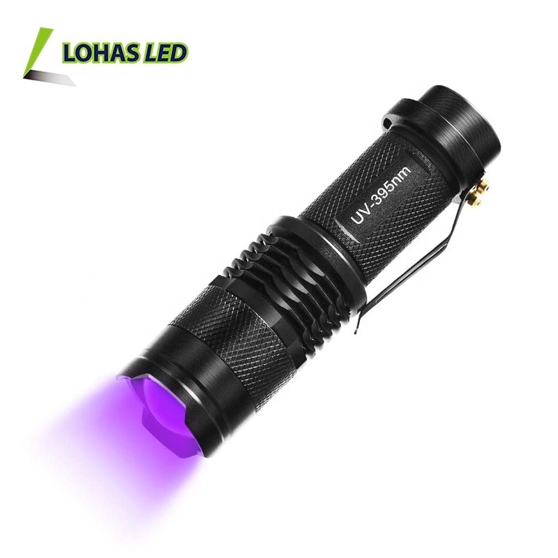 LED UV 395nm or 365nm Torch Blacklight Flashlight Aluminium Dimmable Black Light Urine Detector Scorpion Ultraviolet Flashlight