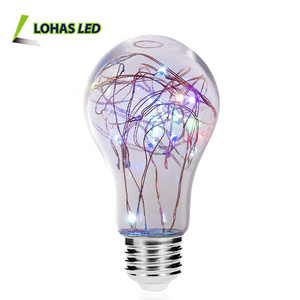 LOHAS Vintage A19 2W Multicolor Party Decorative Bulb Vintage LED Filament Led String Light Bulb With RGB Flashing