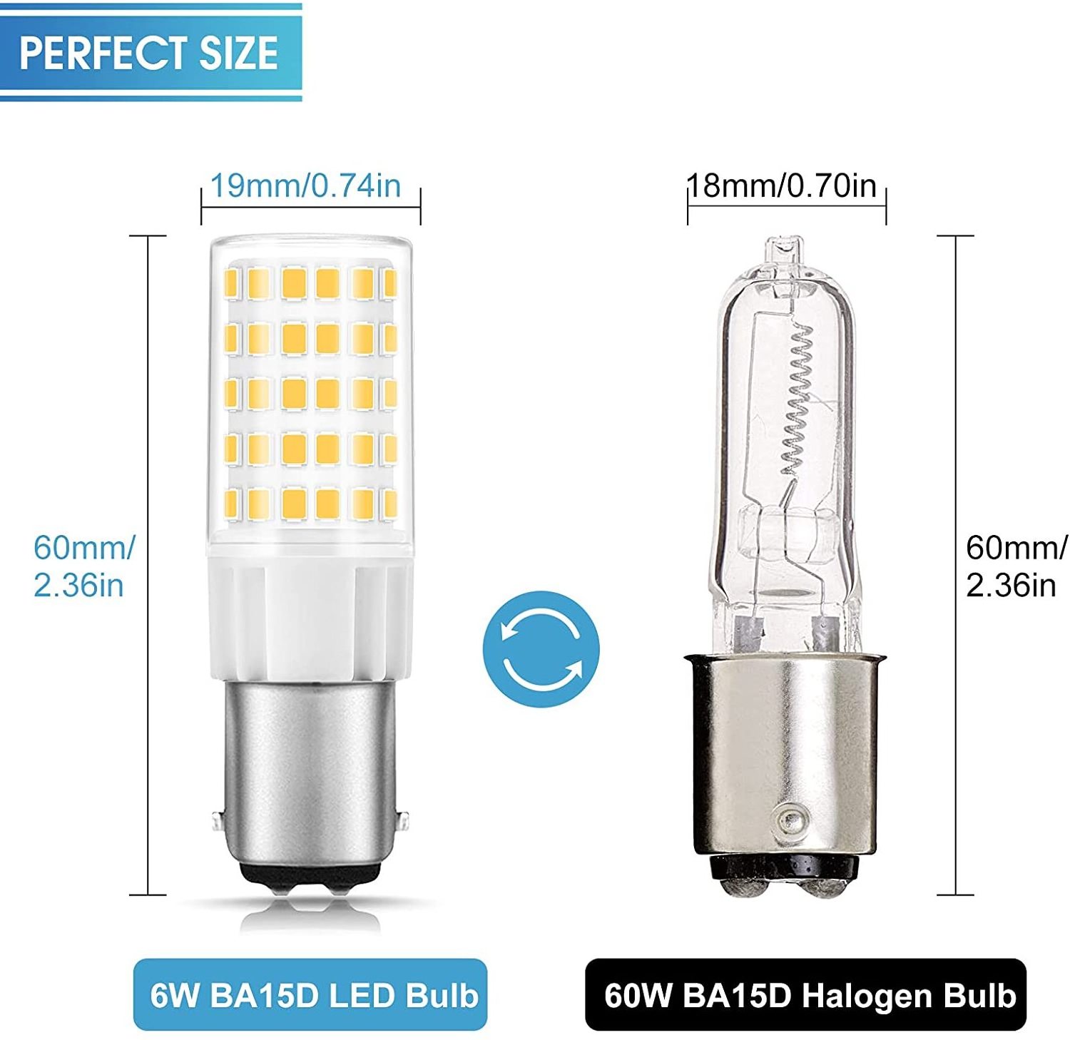 LOHAS LED Corn Bulbs Daylight White 6W BA15D Mini Light Bulb Energy Saving Lamp Corn Light Bulb For Sewing Machine Chandelier