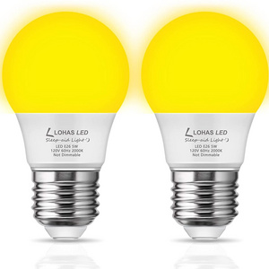 Lohas A15 LED Bulb 40W Equivalent 5W Led bug bulb lights of 2000K emits amber yellow light for hallway lighting decorative lamp