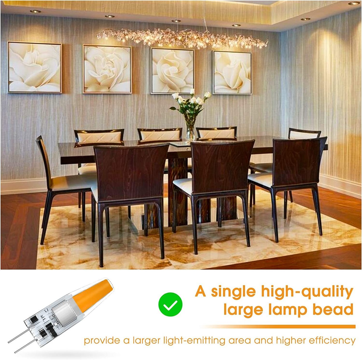 LOHAS Ceramic G4 Mini lights bulbs AC/DC 12V No Flicker Non-Dimmable Energy Saving G4 Corn Bulbs for Home Cabinet lighting