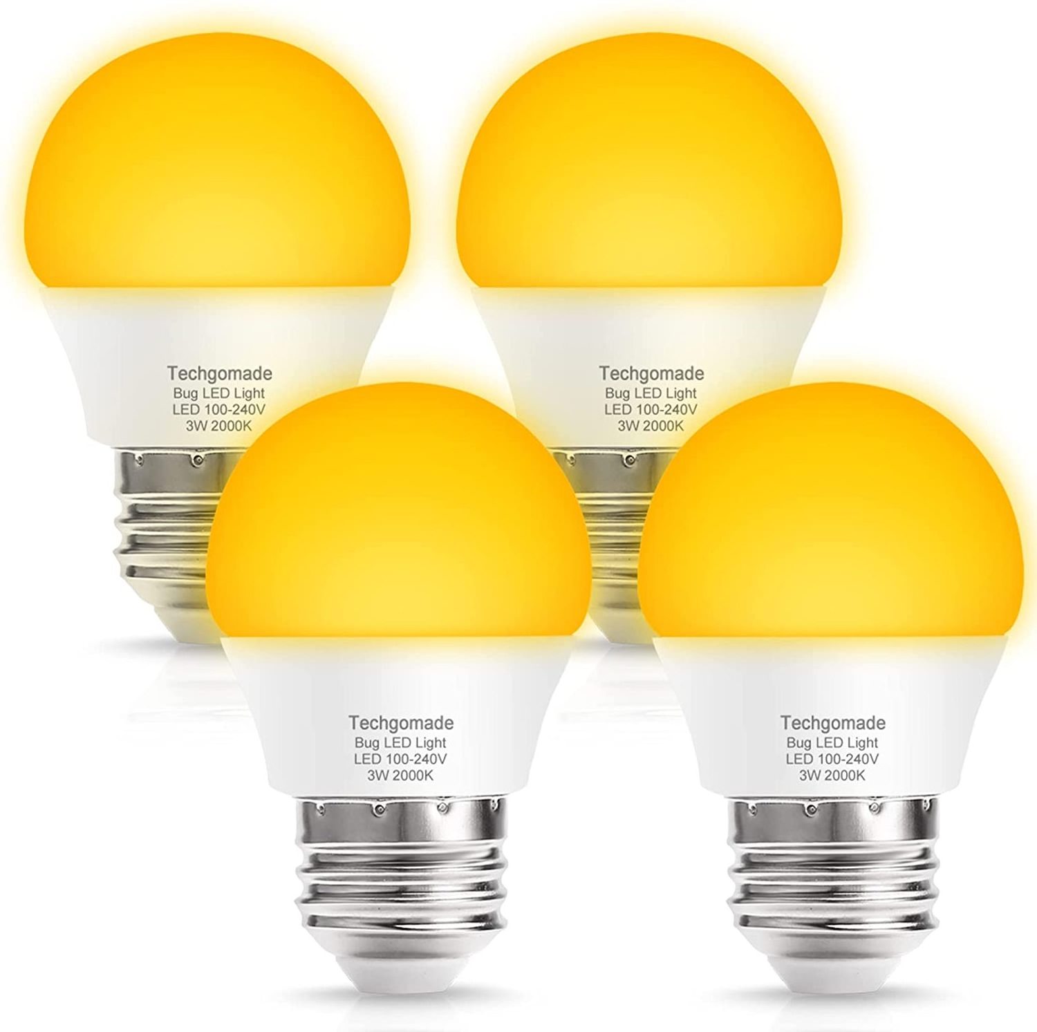 LOHAS G14 G45 E26 yellow LED bulbs with 2000K yellow lighting non-dimmable led bug bulb for indoor outdoor