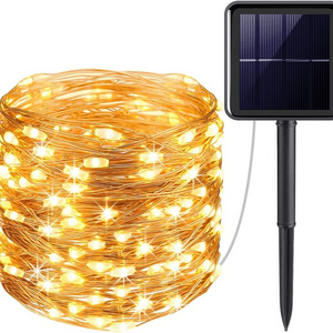 Lohas IP44 Outdoor Solar LED String Lights 10m Copper Wire 3000K Warm White 8 modes Waterproof Decorative Lights for Christmas