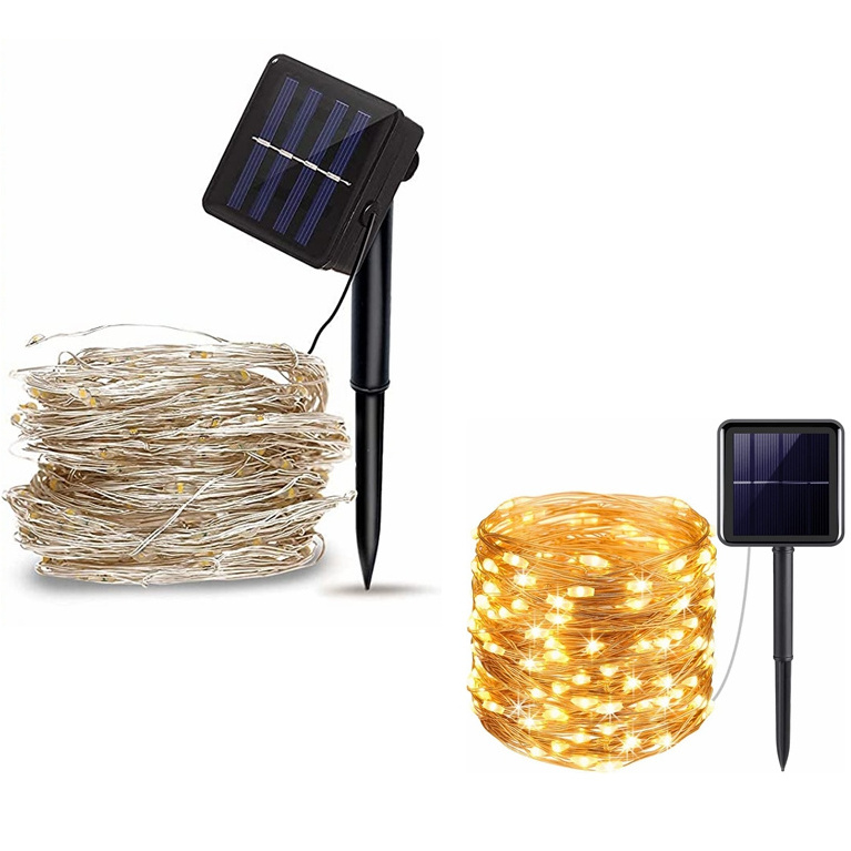 solar powered led string lights Waterproof Decorative 10M Copper Wire Lights for Garden Yard Tree Christmas Wedding Party