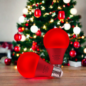 LOHAS Hot Selling Red Color Christmas Celebration 17W E26 E27 A19 Holiday Decorative Lighting LED Red Color Bulb for Party