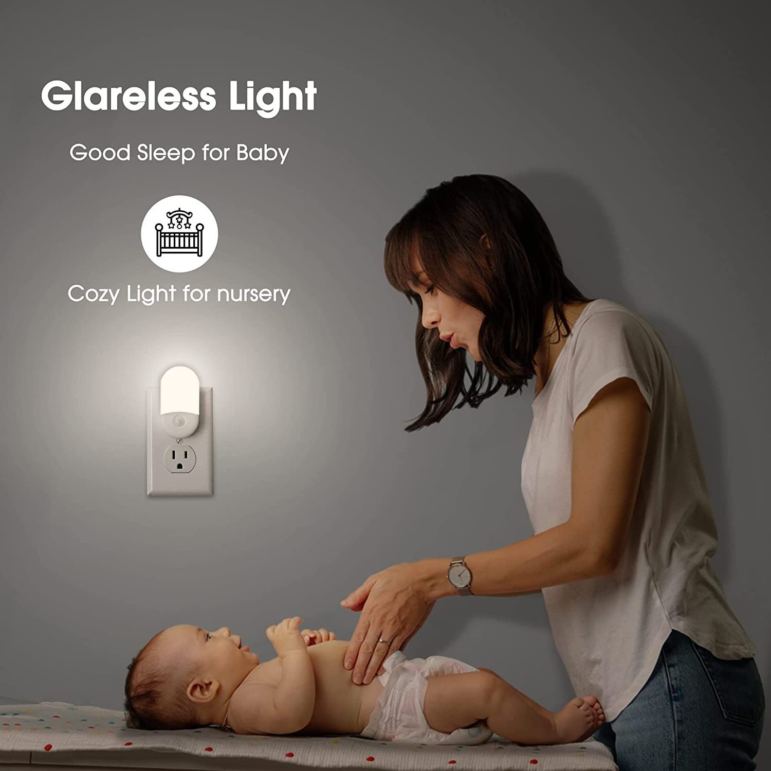 Daylight Night Lights 5000k 0.6w Energy Saving Night Lamp Bedside Light Sensor Led US Plug In Night Light For Bathroom Hallway