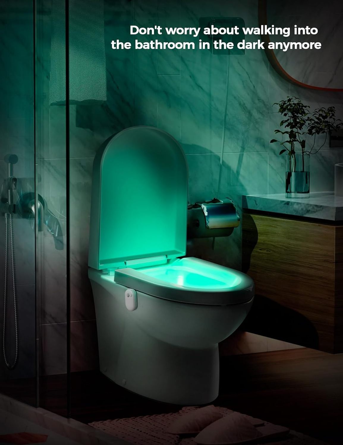 LOHAS Cordless RGB Funny Bathroom Toilet Bowl NightLight Motion Sensor LED Toilet Night Lights with Motion Activated Sensor