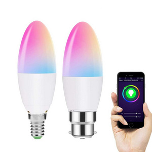 LOHAS RGB Smart Bulbs 2700~6000K 5W E12 E14 Tuya Wifi Downlight Candle Smart Light Bulb With Alexa Google