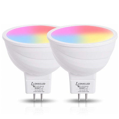 LOHAS 5W MR16 Smart Bulb RGBW+2700K-6000K GU5.3 Spotlight Bulb WIFI Tuya Control Smart led light with Alexa/Google/Siri