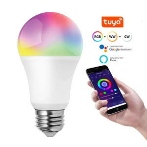 Tuya Google Home Alexa 9W 10W E26 E27 Smart Bulb Home CCT Dimmable RGB Color Changing WIFI Smart LED Bulb