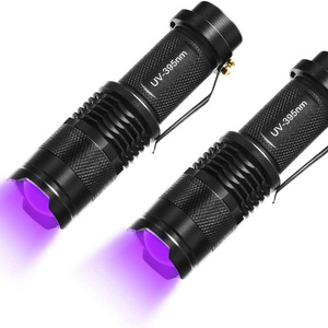 LOHAS Factory price led uv torch flashlight UV  Black Light 3 Modes Dogs Cats Urine Detector Ultraviolet Flashlight