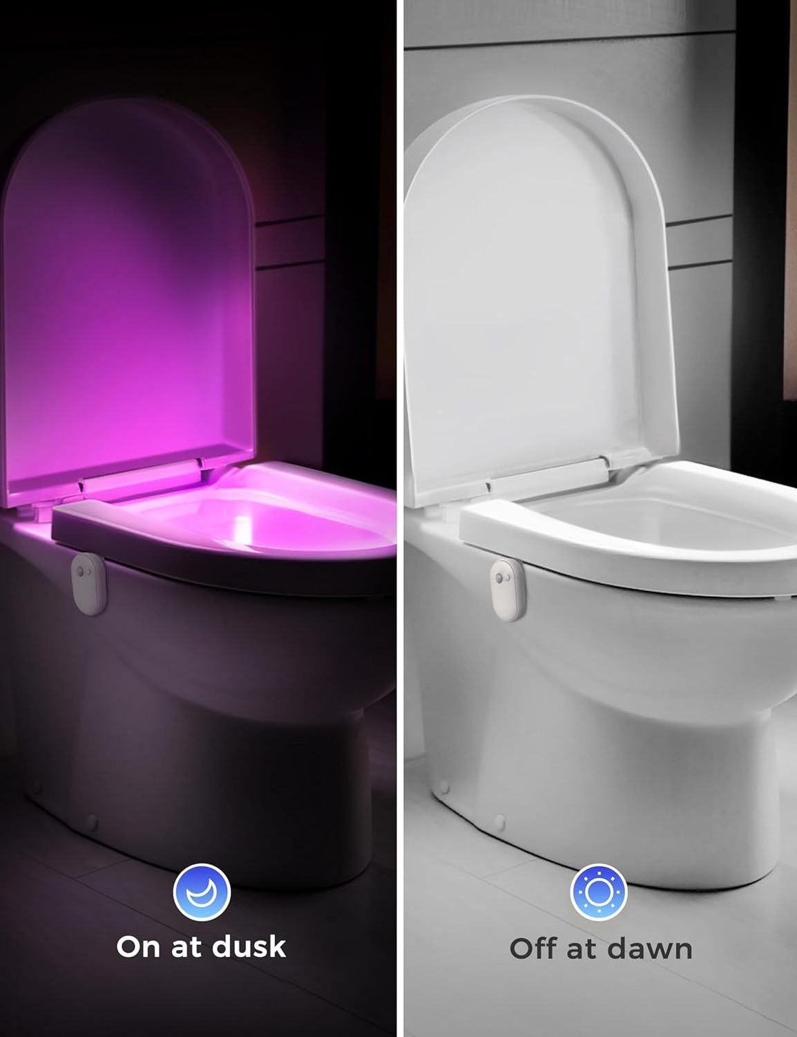 LOHAS Cordless RGB Funny Bathroom Toilet Bowl NightLight Motion Sensor LED Toilet Night Lights with Motion Activated Sensor