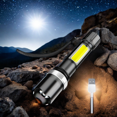 LOHAS Mini Led Flashlight Waterproof IPX5 3 Modes Usb Rechargeable Long Working LED Torch Flashlight For Camping Outdoor Hiking BestSuppliers