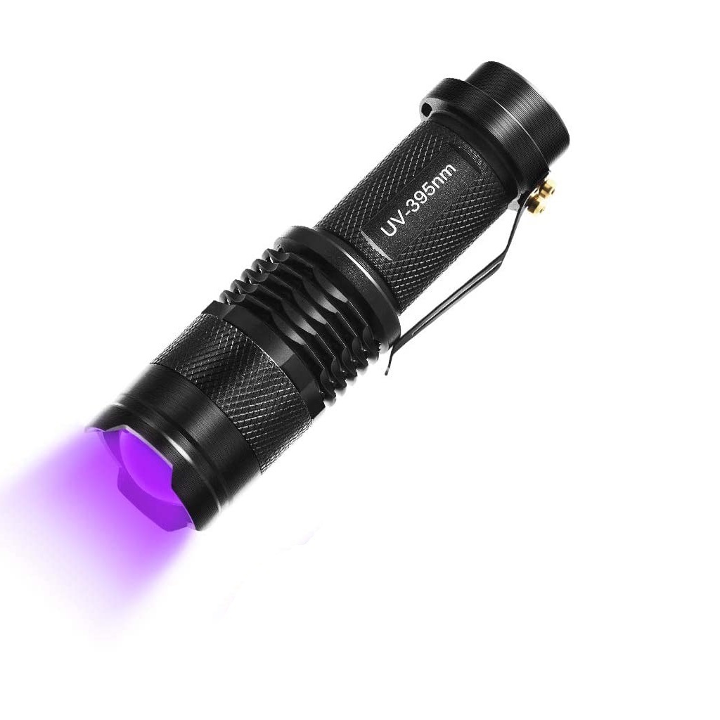 LOHAS Powerful Flashlights Torches Pets Blacklight 395nm UV Torch LED Flashlights With 3 Modes For Camping Nightwalk