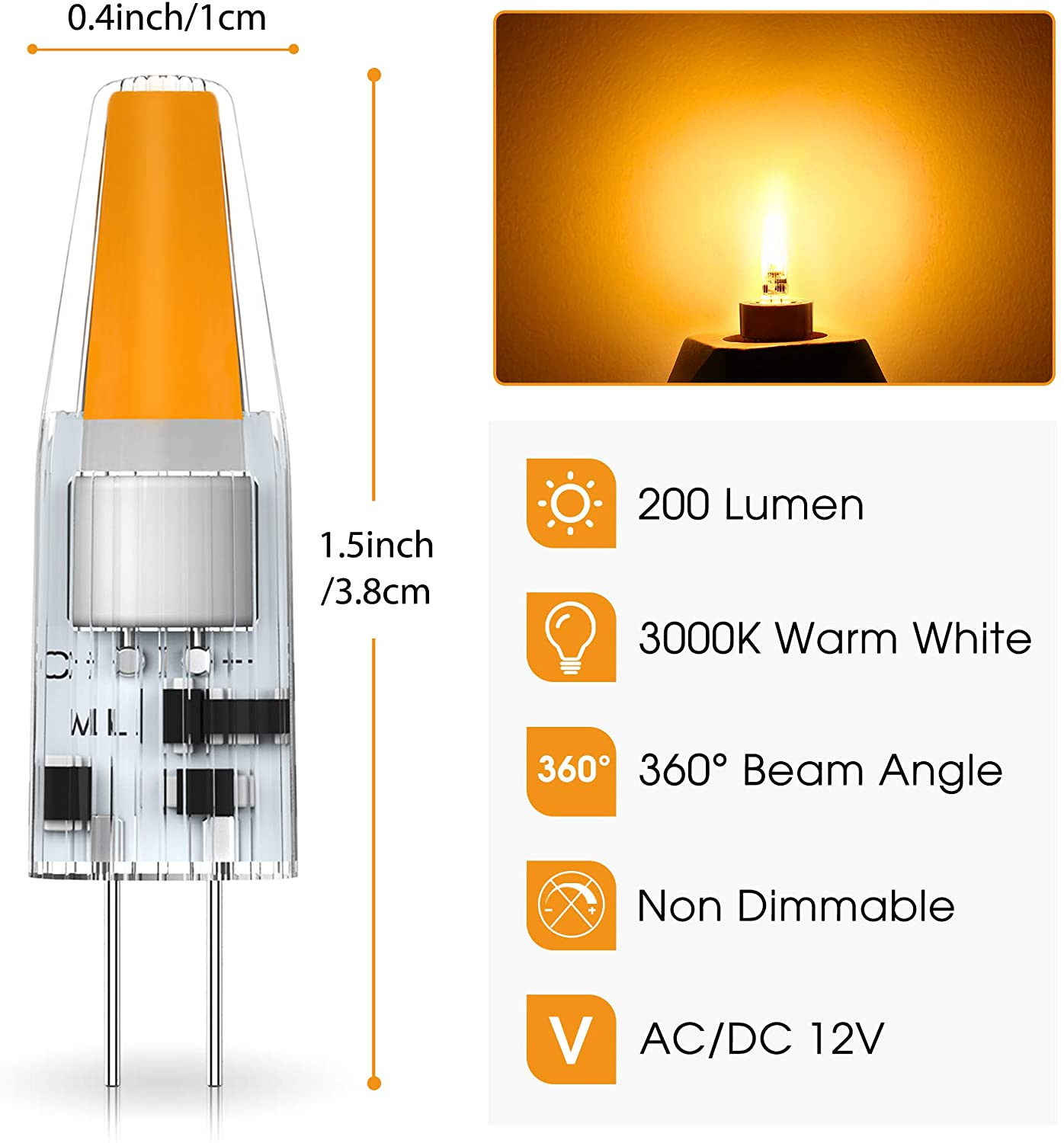 Wholesale Factory Direct Price G4 Led Bulb AC DC12V Bi-Pin Base g4 Mini Bulb for Under Cabinet Landscape Lighting