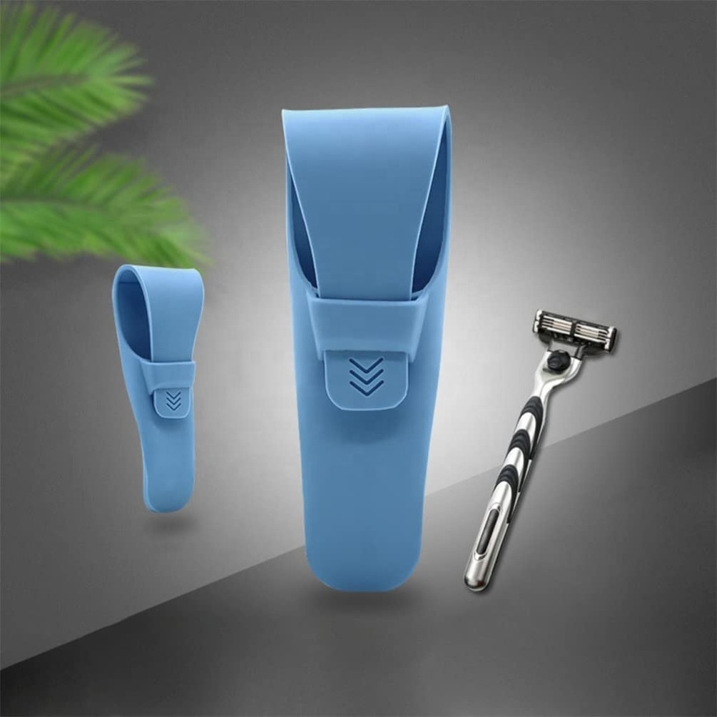 Portable Silicone Shaver Razor Organizer Bag for Travel Men's Shaver Case