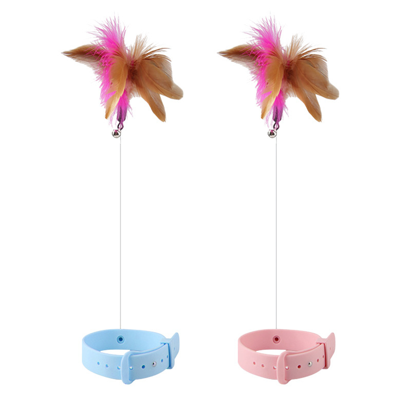 LOHAS Cat Toys Interactive Cat Feather Collar Kitten Teaser Toy for Indoor Cat Having