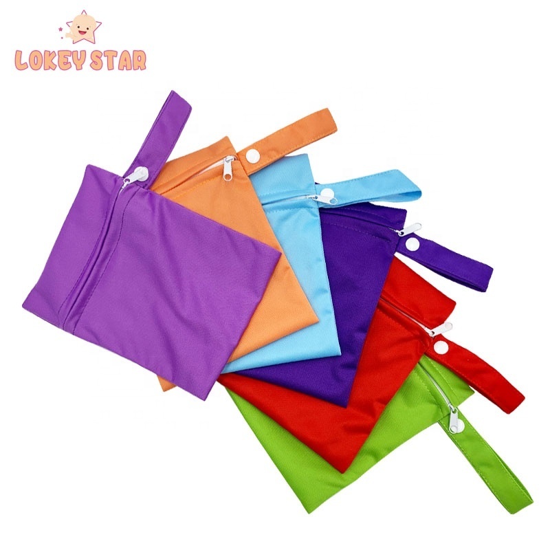 Wholesale New Design Zippers Wet Bag Diaper Bag Fashion Reusable Waterproof  Cloth Bag