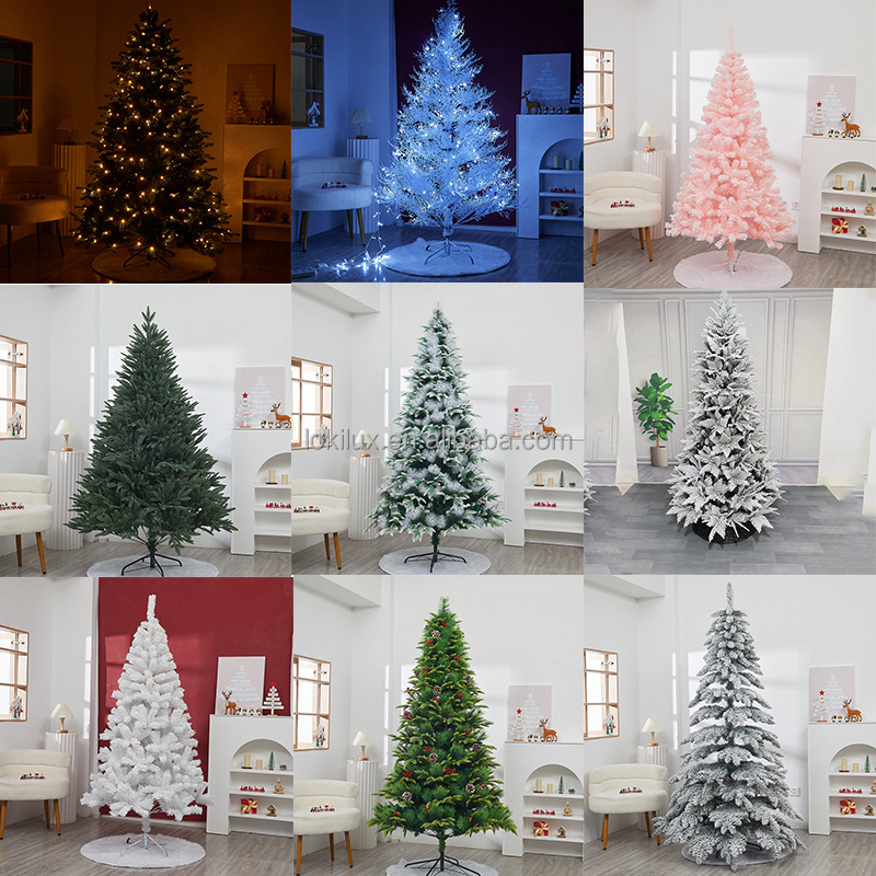 6ft pre-lit frosty Christmas tree factory price wholesale Exclusive materials customized Christmas fiber optic tree