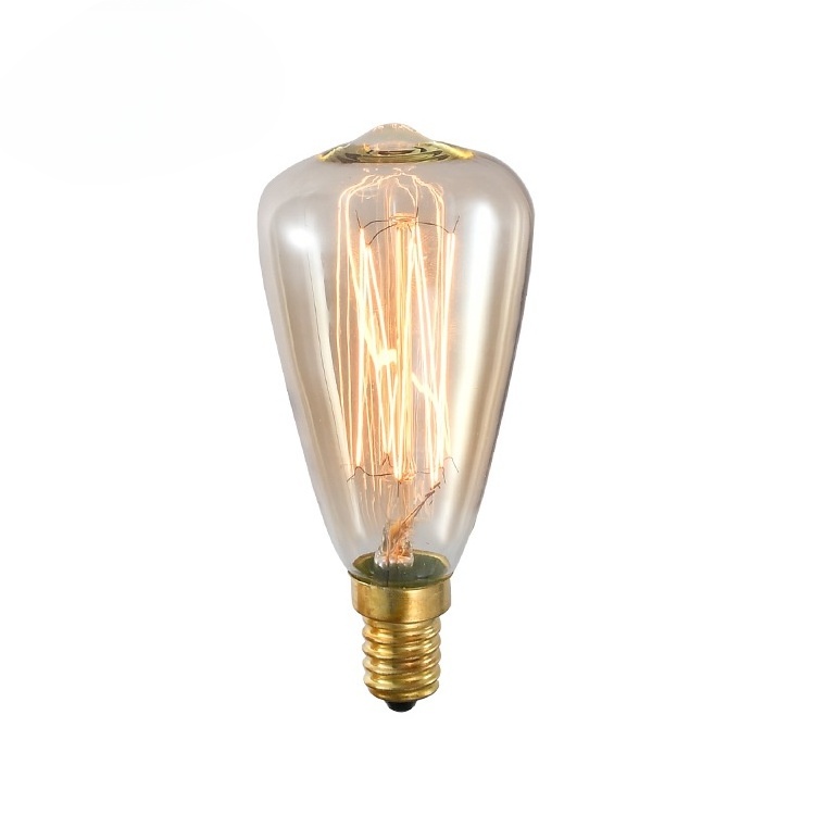 Edison vintage Style Light Bulbs sT48 tube shape filament 40w amber glass edison bulb