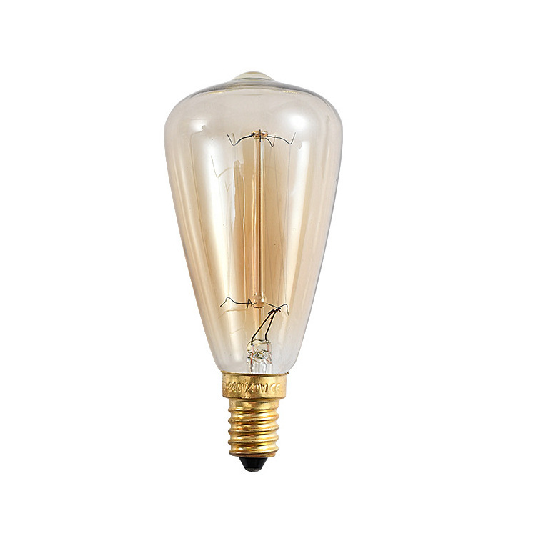 Edison vintage Style Light Bulbs sT48 tube shape filament 40w amber glass edison bulb